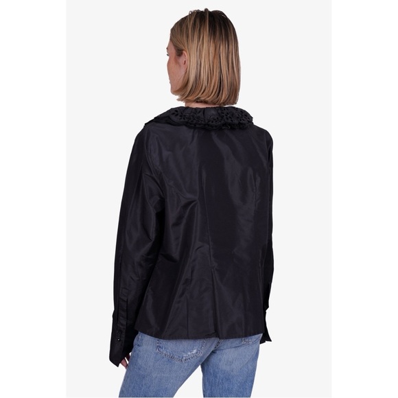 Escada Ruffle Front Button Up Long Sleeve Blouse Size 38 - Picture 3 of 8